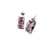 Brincos de Pedras Preciosas, Argolas Retangulares com Zircônia Oito Corações e Oito Flechas Banhadas a Ouro 18K, Brincos de Diamante Rosa, Brincos Vintage Antidesgaste