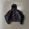 INS Estilo Oscuro Punk Retro Americano Moderno Calle Alta Estilo Harajuku Cardigan del Milenio Sudadera con Cremallera Top