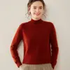Suéter de Cashmere com Gola Alta Meia e Ombros Raglã para Mulheres Sete Fios Espessado Solto Suéter Pulôver Manga Longa Tricô Base para Mulheres