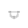 Acero Inoxidable 1.6X16mm Empalmado Rosa Más Vendido Forma de U Diamante Hueco Anillo para Pezón Encaje Colgante Joyería para Piercing