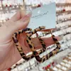 Pendientes de Aro Cuadrados con Estampado de Leopardo Estilo Europeo y Americano con un Toque de Lujo, Pendientes de Aguja Plateada de Moda, Pendientes de Estilo Minimalista