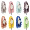 Peluca para Muñeca BJD Color Multicolor Opcional Flequillo Largo Ola de Agua Cabello Largo Rizado de 3/4/6 Puntos Seda de Alta Temperatura Cabello en Blanco