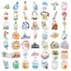 Paquete de 50 Hojas de Pegatinas de Mascota para Objetos Transparentes Impermeables para Diario DIY Decoración de Diario Guitarra Maleta Material Pegatinas