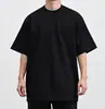 Camiseta Masculina e Feminina Algodão Pesado 380g Gola Pequena Manga Curta Vintage Solta Branca Camada Base Verão