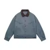 Chaqueta de Trabajo Neverules Lona Lavada Retro Pana Solapa en Contraste Chaqueta de Invierno de Algodón para Hombre My6055