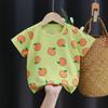 Camiseta infantil de manga curta algodão meninas verão bebê bebê verão roupas infantis nova jaqueta de meninos uma geração de cabelo