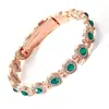 Pulseira Magnética Redonda Popular com Pedras Inteiras Transfronteiriça Moda Europeia e Americana Fecho de Linha Única Pulseira Magnética Antiestática para Mulheres em Estoque