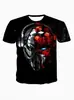 Camiseta verão respirável manga curta 2025 comércio exterior quente transfronteiriço nova máquina de impressão digital 3D caveira