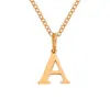 Nuevo Collar de Acero Inoxidable de 26 Letras de Amazon, Cadena para Clavícula Moderna y Versátil, Collar para Pareja con Apellido en Stock
