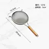 Colador Grande de Acero Inoxidable 304 con Malla Filtrante, Mango de Madera, Espumadera de Doble Oreja, Utensilio de Cocina Doméstico, Espumadera para Fideos