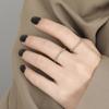 Anillo de nicho francés con diseño de hueso para el dedo índice, con cuentas redondas de 1,5 mm, para mujer
