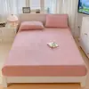 Sábana Bajera Ajustable de Terciopelo de Leche Pieza Única Otoño e Invierno Más Terciopelo Terciopelo de Coral Funda de Cama Cubre Cama Funda de Colchón Universal Todas las Estaciones Artículo Único Al por Mayor