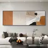 Pintura decorativa para dormitorio estilo wabi-sabi Pintura colgante de pared de fondo para sofá minimalista italiano Pintura colgante de banner horizontal para sala de estar con sensación de alta gama abstracta