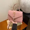 Transfronterizo 2026 Nuevo Modelo Contraste de Color Moda Nicho Bolso Cruzado de Hombro para Mujer Bolso Cuadrado Pequeño Tejido Vintage Bolso de Mano Texturizado