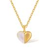Explosiones perla nácar cadena clavícula color retro chapado en cobre oro real 18K temperamento alta gama negocio amor collar