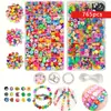 Venta transfronteriza de set de 24 compartimentos de cuentas de arcilla blanda para pulseras, collares y accesorios DIY para niños, directo del fabricante