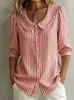2026 Novo Site Independente da Amazon Gola Boneca Casual Camisa de Manga Curta com Estampa Digital 3D Atacado para Mulheres