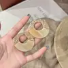 Pendientes Irregulares de Círculo con Estampado de Leopardo y Metal Dorado Empalmado Diseño Retro Maillard Geométricos Redondos para Mujer