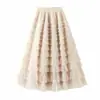 Comercio Exterior Ropa de Mujer 2025 Popular Falda de Mujer Malla Multicapa Empalme Falda de Pastel Falda Línea A Dobladillo Amplio Falda Larga para Mujer