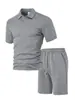 Conjunto de Camisa Polo de Manga Corta para Hombre Estilo Europeo 2026 Verano Nuevo Conjunto Casual de Shorts para Vacaciones