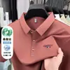 Camiseta Estampada con Letras Polo de Manga Corta para Hombre 2026 Nuevo Estilo Delgado de Verano Ropa Superior de Rango Medio Alto Fresca