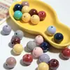14mm Feijão Gelatina Creme Redondo Contas Coloridas DIY Feito à Mão Contas Corrente de Celular Acessórios de Joalheria Adorno de Cabeça Brincos Colar Doce