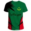 Camiseta Informal de Manga Corta Nueva para Hombre y Mujer con Patrón de Bandera y Emblema Nacional de Mauritania Impresión 3D Suministro Transfronterizo