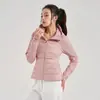Venta Directa de Fábrica Chaqueta de Invierno Ligera con Capucha Estilo Lulu para Mujer 90% plumón Ajustada para Correr