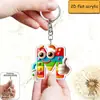 Llavero de Anime 2D Plano de Ojos Grandes, Accesorio para Llave de Coche con Grabado de 26 Letras, Colgante Decorativo Lindo para Mochila