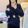 Suéter de punto grueso con cuello de tortuga occidental, suéter suelto de estilo coreano, camisa de fondo para mujer, invierno 2024