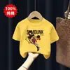 Camiseta de Manga Corta para Niños 2026 Verano Nueva Ropa Infantil de Niños Algodón Puro Delgado Manga Media Top Camiseta Básica Moderna