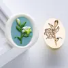 Novo produto série de reconhecimento de flores selo de pintura a fogo vegetal em relevo cabeça de selo de selo latão selo para diário flor de lírio flor de cerejeira