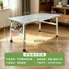 Mesa Plegable de Acero Inoxidable Mesa de Comedor Portátil para el Hogar Mesa para Comidas Mesa para Habitación de Alquiler Puesto de Barbacoa al Aire Libre Puesto del Mercado Nocturno Mesa Cuadrada