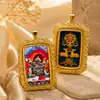 Colgante Thangka Pintado con Zaki Lamu y los Ocho Grandes Budas de la Riqueza, Deidades de la Riqueza Negras y Amarillas, Colgante Thangka Tibetano Estilo Chino