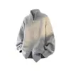 Suéter cardigan com gola alta para homens e casais, cor sólida, simples, estilo old money, outono e inverno, atacado de fábrica transfronteiriço