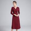 Vestido de Banquete Elegante de Shenzhen para Meia-Idade e Idosos Plus Size Outono Novo Vestido de Mãe Vestido Feminino Dropshipping
