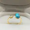 Dan Tao joias banho de ouro real alta retenção de cor anel de pérola suporte vazio acessórios de anel acessórios DIY suporte de anel aberto