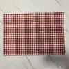 Jogo Americano Xadrez Buffalo de Natal Verde Vermelho Rosa Algodão Puro Jogo Americano Xadrez Dupla Face Tecido Pequeno Fresco Pano de Guardanapo