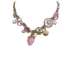 Collar de Perlas Rosa con Fresas Personalizado Retro Diseño de Nicho Elegante con Estilo Exquisito Versátil Collar de Moda