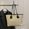 Bolsa de Paja Tejida para Vacaciones de Comercio Exterior 2026 Nueva Bolsa Tote Estilo Playa de Verano para Mujer Bolso de Hombro Simple y de Moda