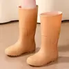 Moda Nuevas Botas de Lluvia Estilo Coreano a Media Pantorrilla para Mujer, Calentitas con Terciopelo, Impermeables, Antideslizantes, para Trabajar, Viajar, Zapatos de Agua Versátiles