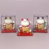 Novo Gato da Sorte de 2,2 polegadas Alimentado por Energia Solar, Gato da Fortuna com Mão Acenando Automaticamente por Energia Luminosa, Ornamento de Balcão de Loja Cultural e Criativa em Área Turística