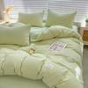 Cama waffle quatro peças espuma lixada roupa de cama cor sólida duas peças capa de edredom lençol conjunto de três peças para dormitório estudantil