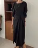 Talla actualizada diseño coreano francés elegante chic sentido del diseño vestido color albaricoque talla única color café negro