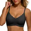 Sutiã de silicone sem fio da Amazon para mulheres, decote profundo em V, sem costura, macio e confortável, com alças ajustáveis, sustenta e minimiza seios grandes