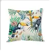 Funda de Almohada Amazon Transfronteriza Planta Verde Escandinava Simple Lino Decoración del Hogar Funda de Cojín Ebay Diseño Funda de Cojín