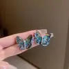 Pendientes de Borla con Forma de Gota de Agua y Circonita Azul Estilo Francés, Lujo Ligero y Sensación de Alta Gama, Pendientes de Moda Versátiles con un Diseño Único