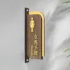 Señales Verticales de Baño Doble Cara para Hombres y Mujeres, Indicadores de Baño, Señales de Madera para Puerta de Baño de Hotel