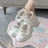 Primavera 2026 Nuevos Zapatos Pequeños de Cuero Mary Jane de Punta Redonda estilo Lolita con Lazo Estilo Princesa que Aumentan la Altura y Alargan las Piernas Planos
