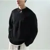 Suéter de punto grueso para hombre con cuello de media botonadura y bolsillo, diseño de nicho, ropa de punto para otoño e invierno, suéter retro americano